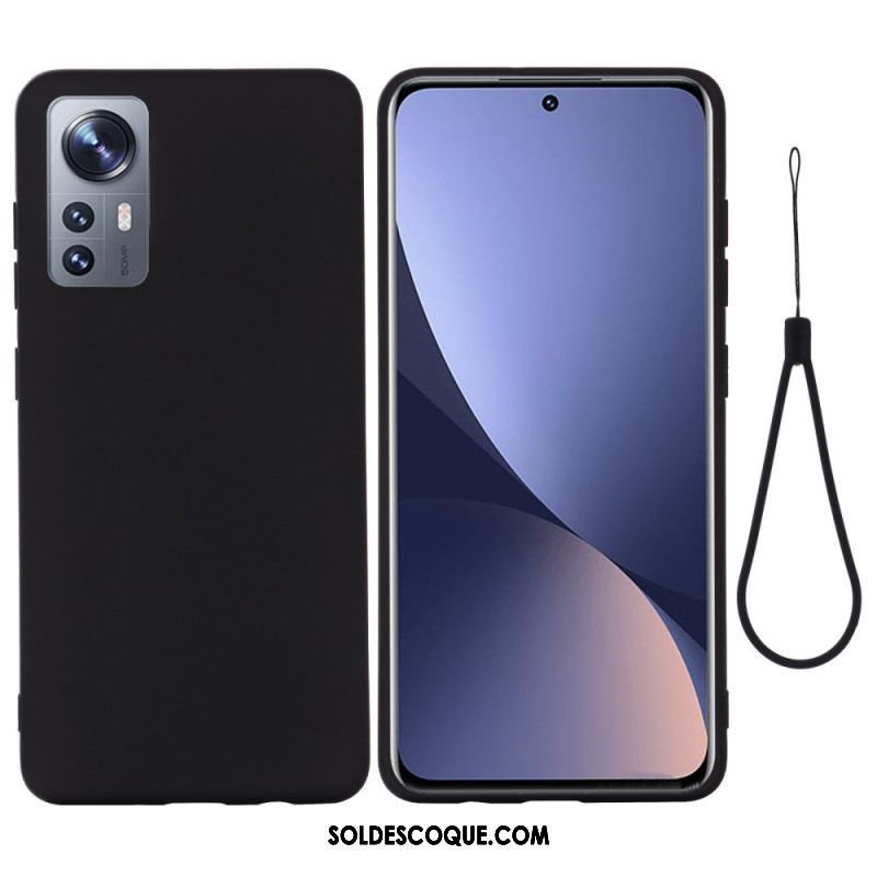 Coque  Xiaomi 12 / 12X  Silicone Liquide Avec Lanière