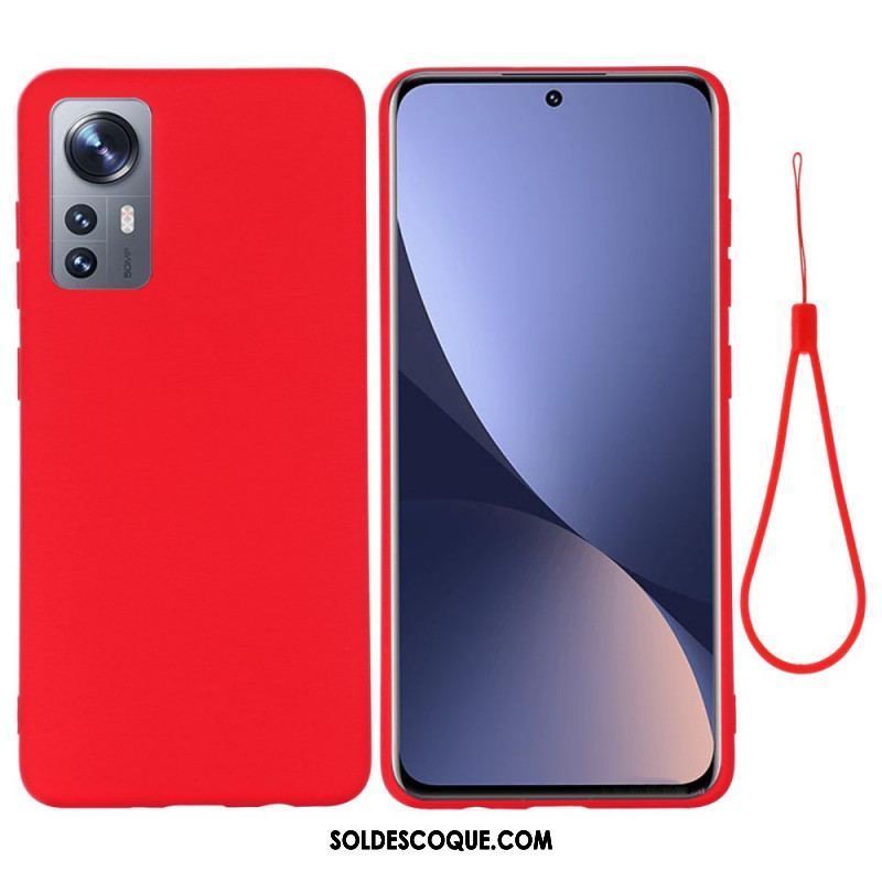 Coque  Xiaomi 12 / 12X  Silicone Liquide Avec Lanière