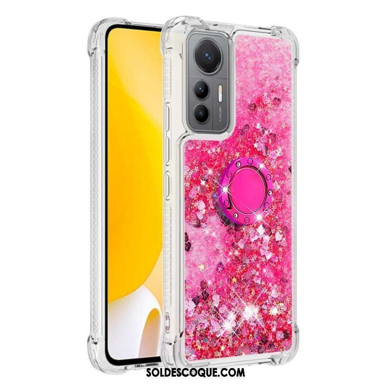 Coque Xiaomi 12 Lite Paillettes Colorées Anneau-Support