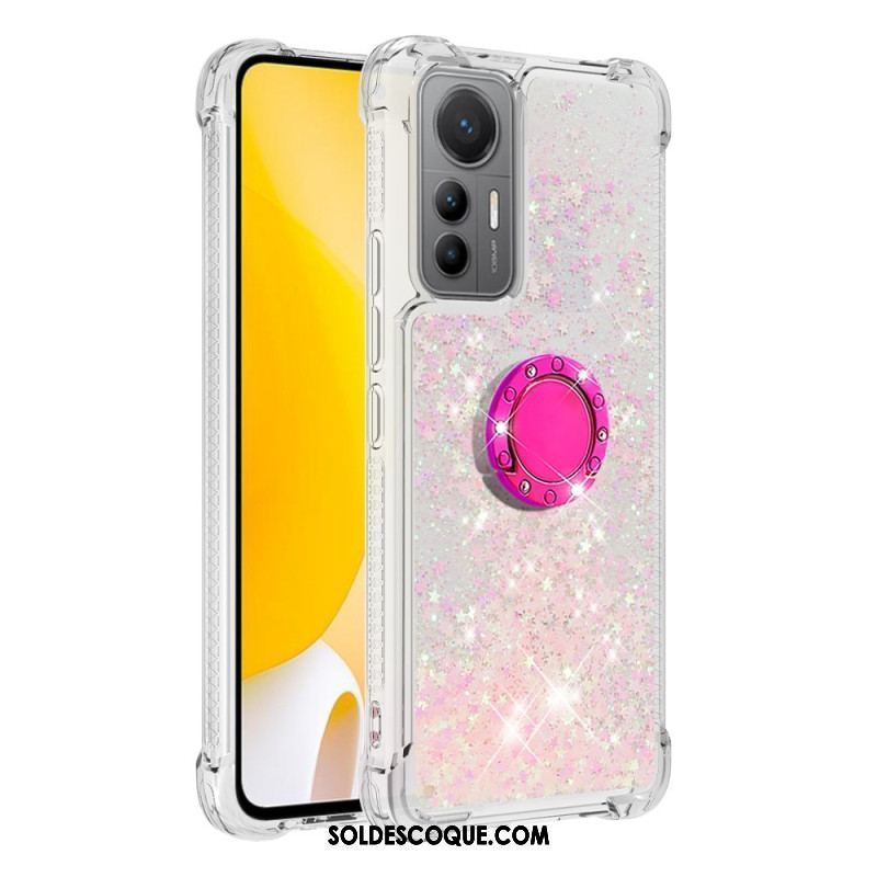 Coque Xiaomi 12 Lite Paillettes Colorées Anneau-Support