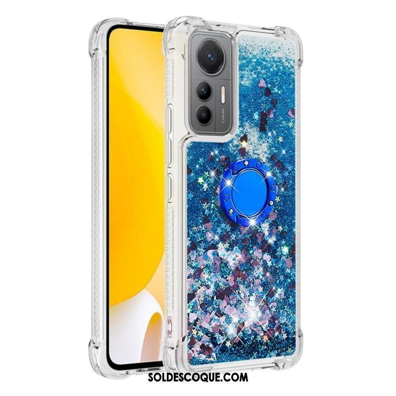 Coque Xiaomi 12 Lite Paillettes Colorées Anneau-Support