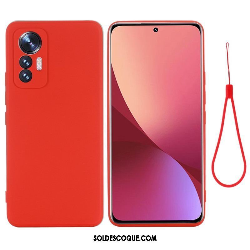 Coque Xiaomi 12 Lite Silicone Liquide à Lanière