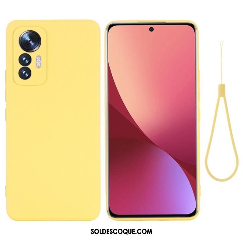 Coque Xiaomi 12 Lite Silicone Liquide à Lanière