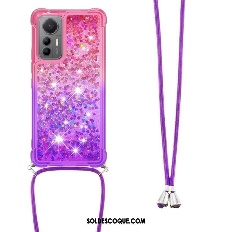 Coque Xiaomi 12 Lite à Cordon Silicone Paillettes