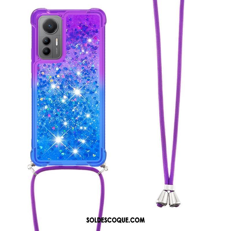 Coque Xiaomi 12 Lite à Cordon Silicone Paillettes