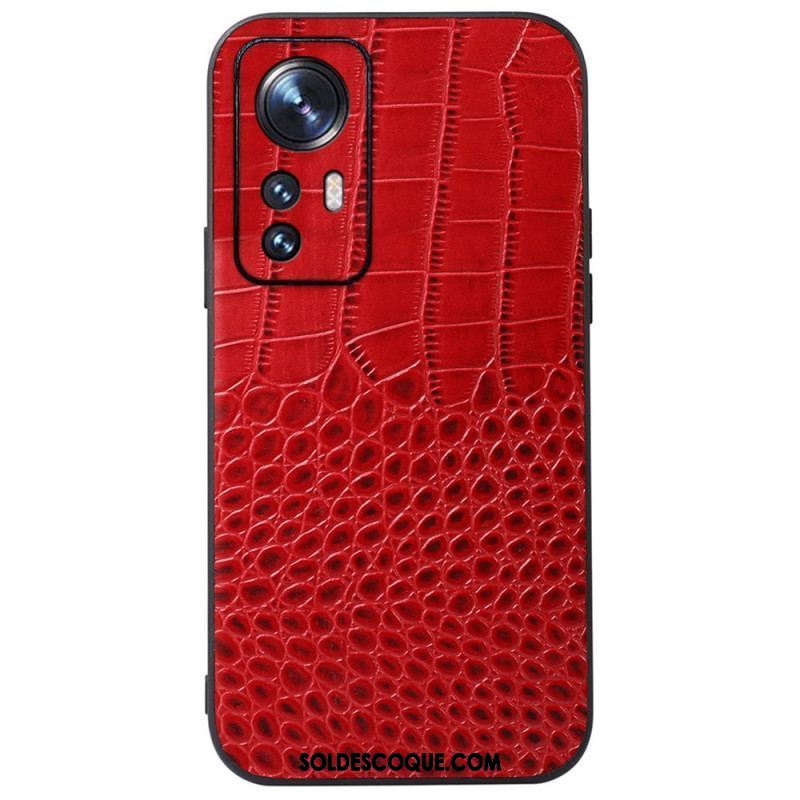 Coque Xiaomi 12 Pro Cuir Effet Peau de Crocodile