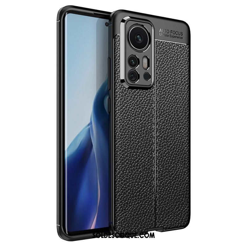 Coque Xiaomi 12 Pro Effet Cuir Litchi Double Line