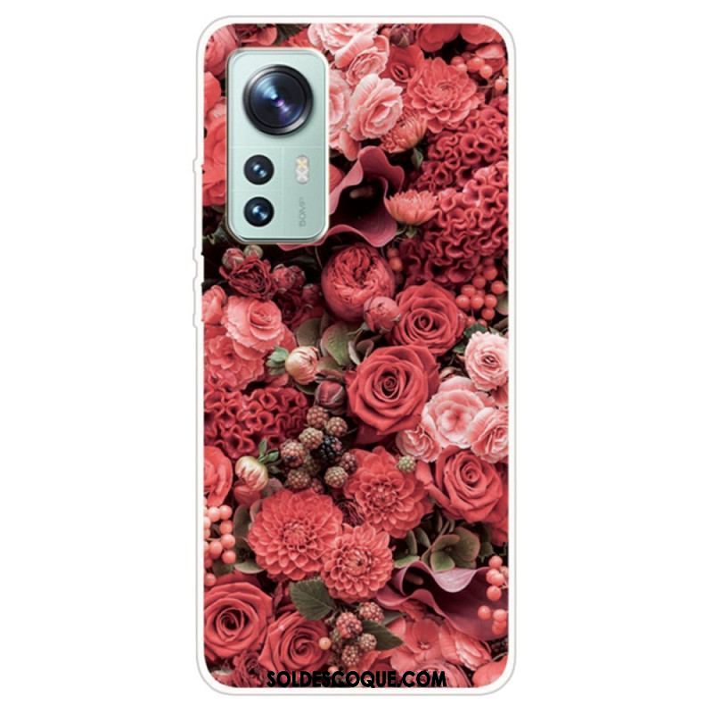 Coque Xiaomi 12 Pro Silicone Déclinaison Florale