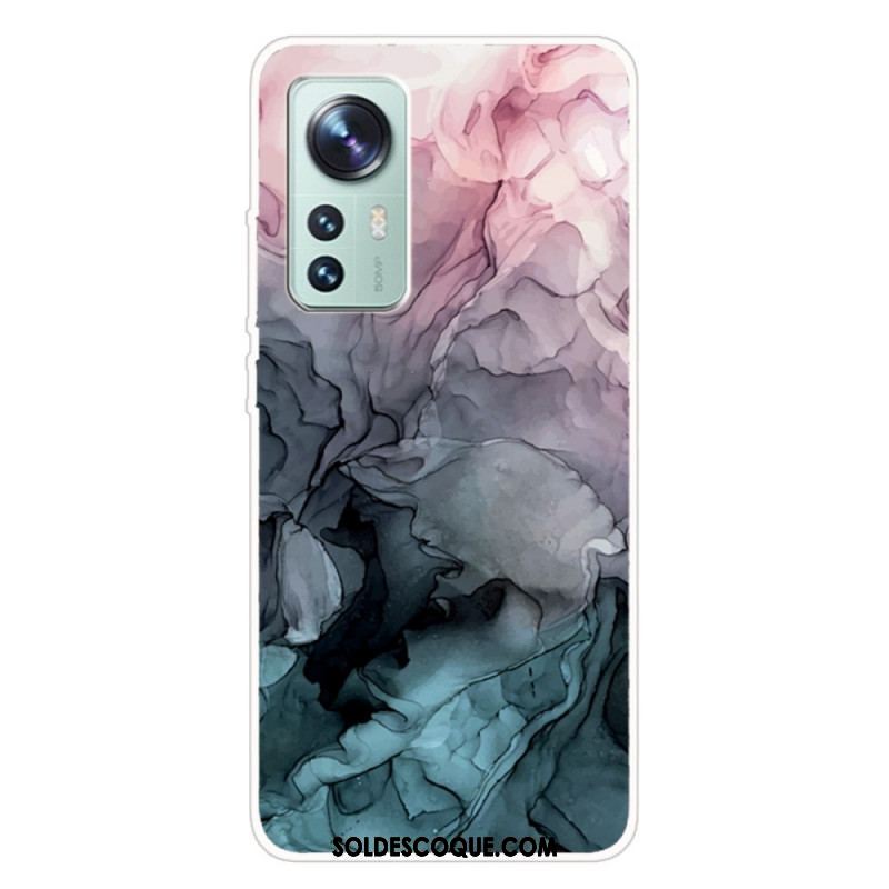 Coque Xiaomi 12 Pro Silicone Marbre Aquarelle