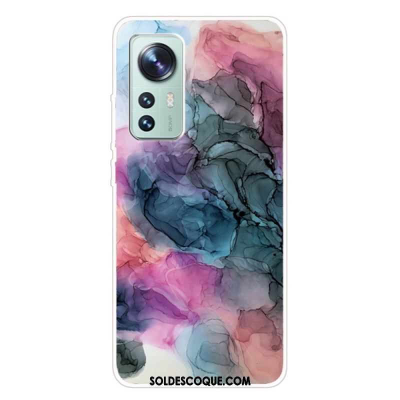 Coque Xiaomi 12 Pro Silicone Marbre Aquarelle