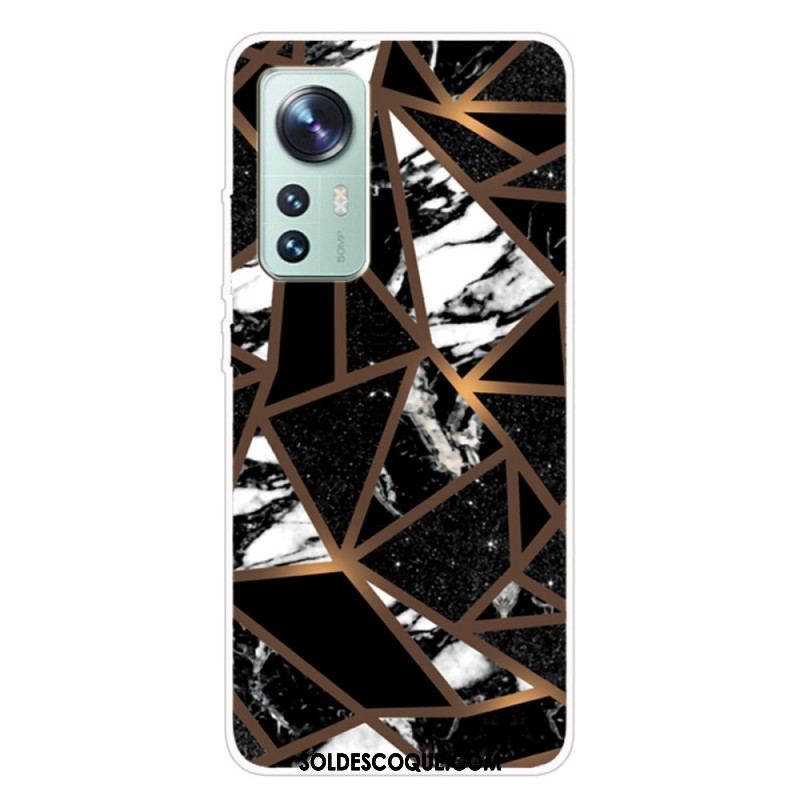 Coque Xiaomi 12 Pro Silicone Marbre Géométrie