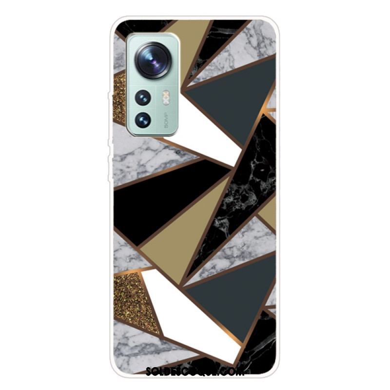 Coque Xiaomi 12 Pro Silicone Marbre Géométrie