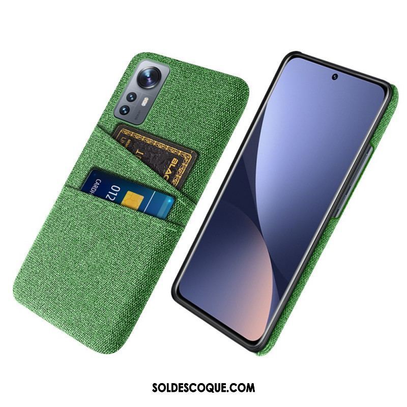 Coque Xiaomi 12 Pro Tissu avec Porte-Cartes