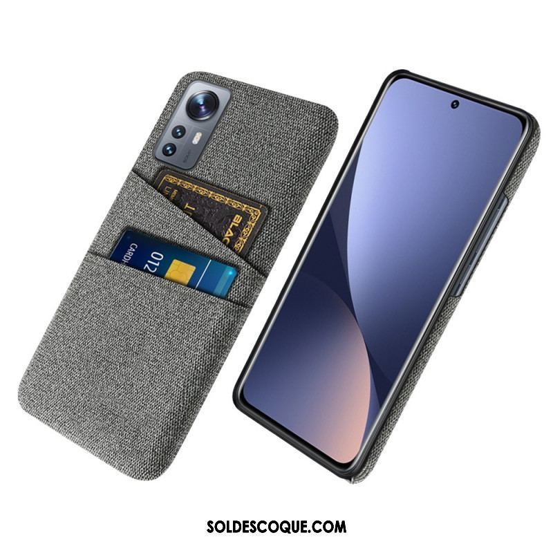 Coque Xiaomi 12 Pro Tissu avec Porte-Cartes