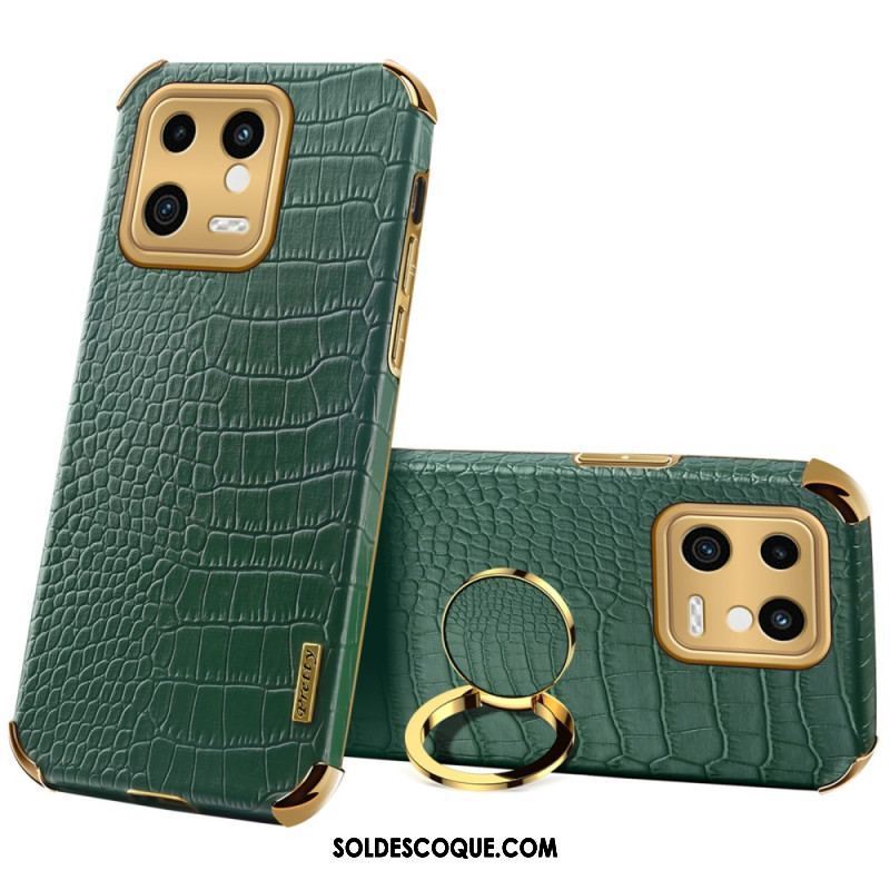 Coque Xiaomi 13 Effet Crocodile avec Anneau