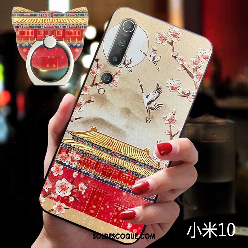 Coque Xiaomi Mi 10 Nouveau Vintage Personnalité Rouge Vent Pas Cher