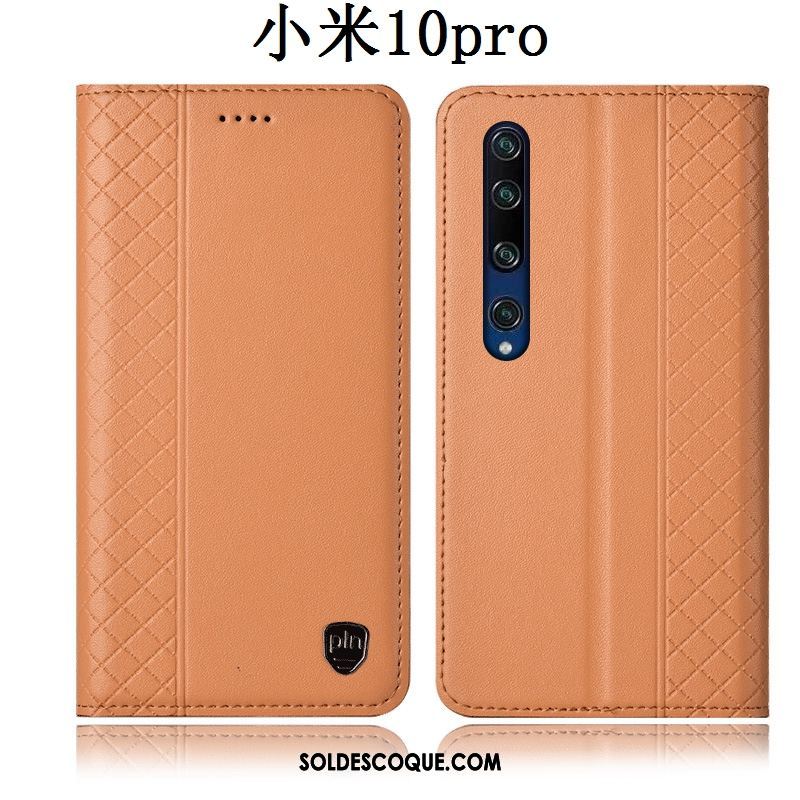 Coque Xiaomi Mi 10 Pro Jaune Incassable Téléphone Portable Protection Étui En Cuir Pas Cher