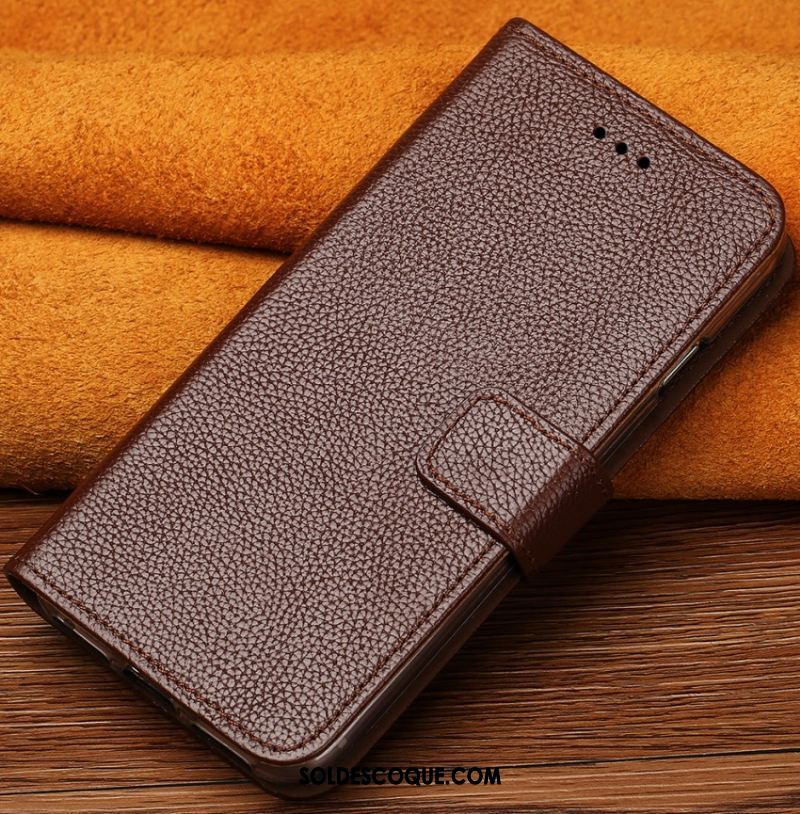 Coque Xiaomi Mi 10 Pro Étui En Cuir Or Incassable Cuir Véritable Une Agrafe Pas Cher