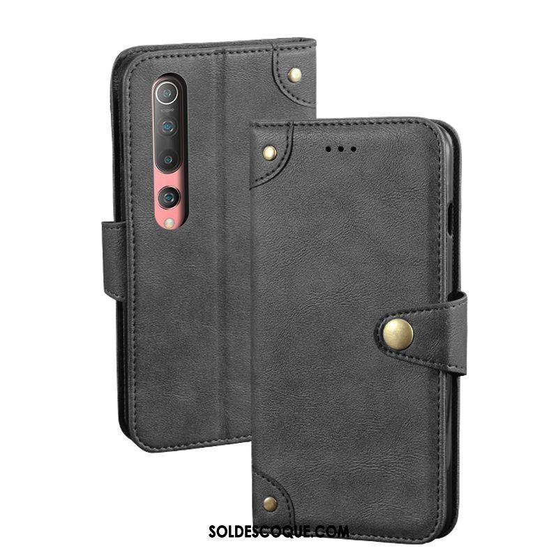 Coque Xiaomi Mi 10 Téléphone Portable Personnalité Vintage Fluide Doux Étui En Cuir Soldes