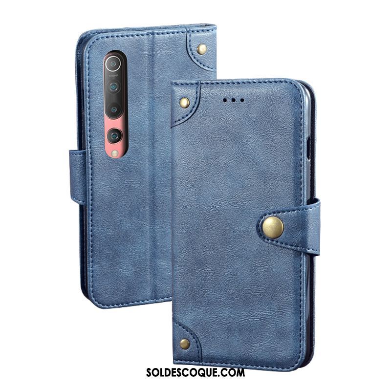 Coque Xiaomi Mi 10 Téléphone Portable Personnalité Vintage Fluide Doux Étui En Cuir Soldes