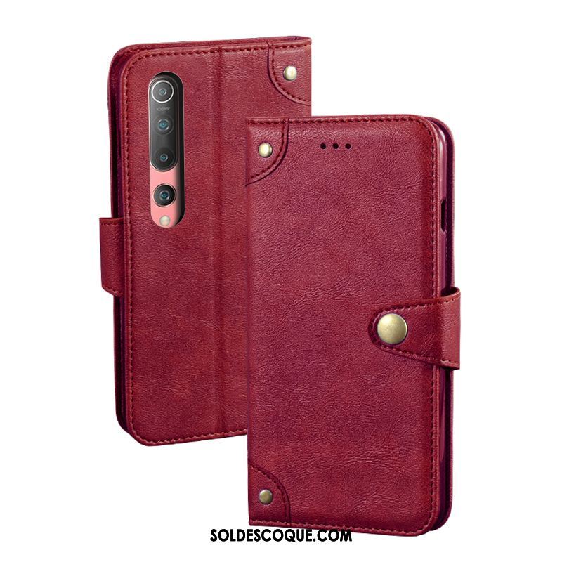 Coque Xiaomi Mi 10 Téléphone Portable Personnalité Vintage Fluide Doux Étui En Cuir Soldes