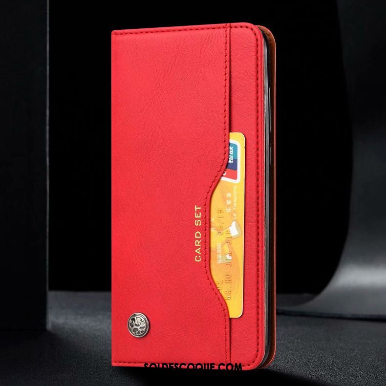Coque Xiaomi Mi 10 Étui En Cuir Noir Plier Carte Téléphone Portable Pas Cher
