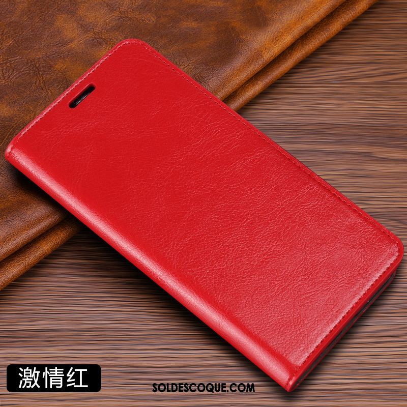 Coque Xiaomi Mi 10 Étui En Cuir Petit Téléphone Portable Plier Rouge En Vente