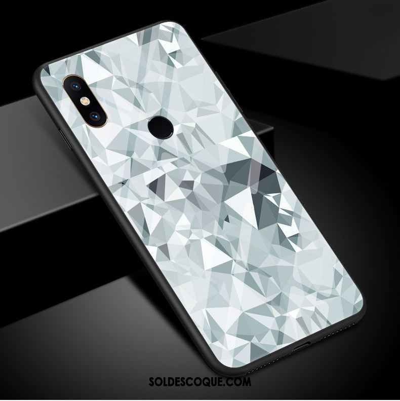 Coque Xiaomi Mi 8 Bleu Géométrie Étui Coquille Modèle Pas Cher