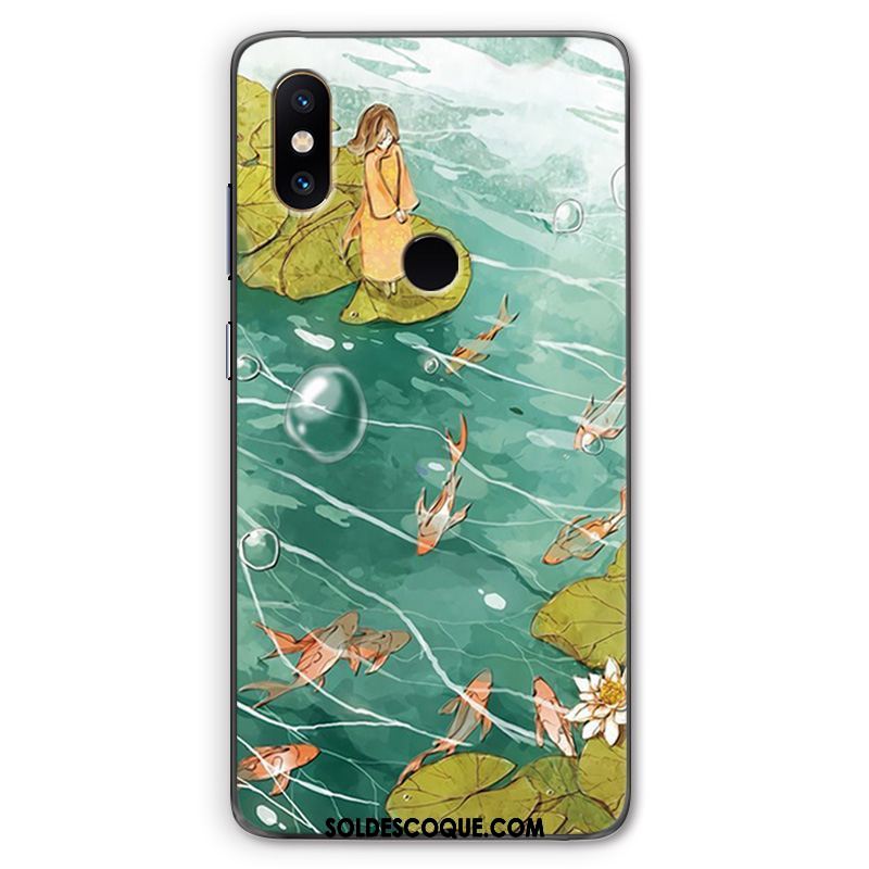 Coque Xiaomi Mi 8 Créatif Frais Transparent Vert Téléphone Portable En Ligne