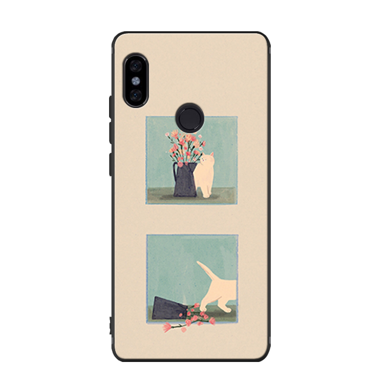 Coque Xiaomi Mi 8 Dessin Animé Noir Étui Chat Bordure Pas Cher