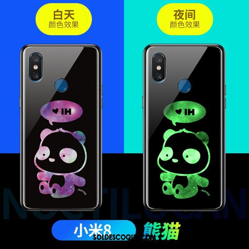 Coque Xiaomi Mi 8 Incassable Personnalité Noir Téléphone Portable Lumineuses Housse En Vente