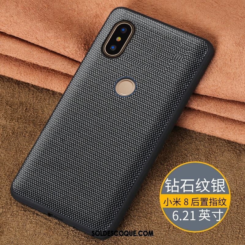 Coque Xiaomi Mi 8 Incassable Personnalité Noir Étui En Cuir Protection Pas Cher