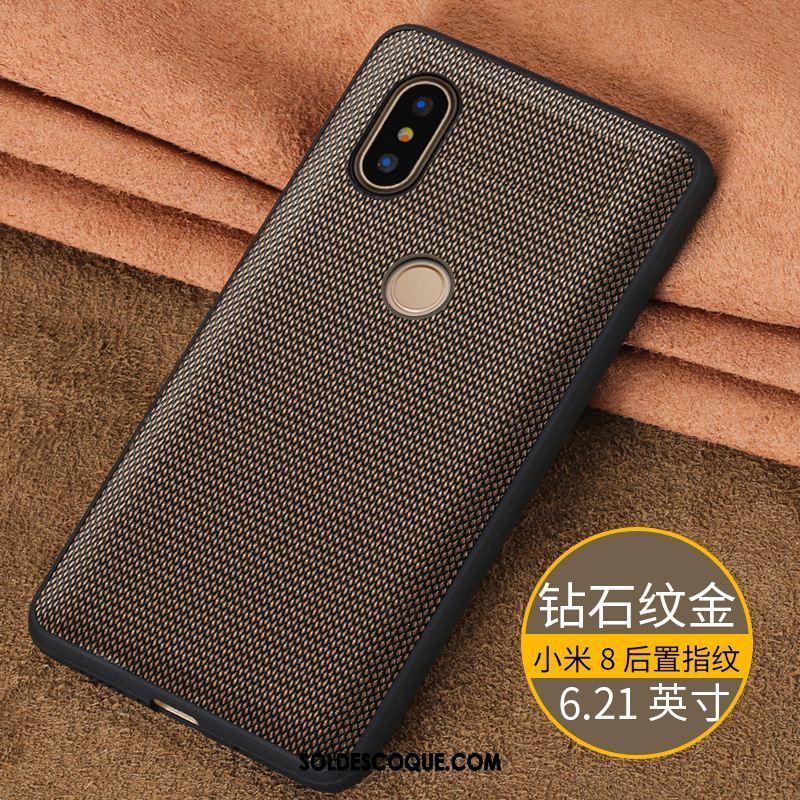 Coque Xiaomi Mi 8 Incassable Personnalité Noir Étui En Cuir Protection Pas Cher