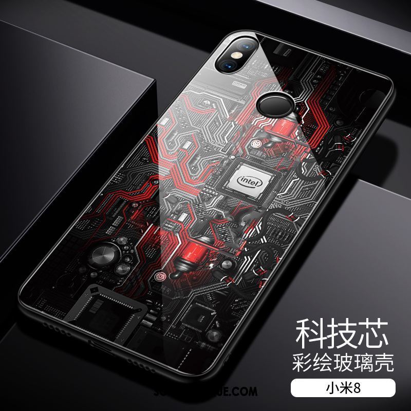 Coque Xiaomi Mi 8 Incassable Personnalité Petit Créatif Verre Trempé Soldes