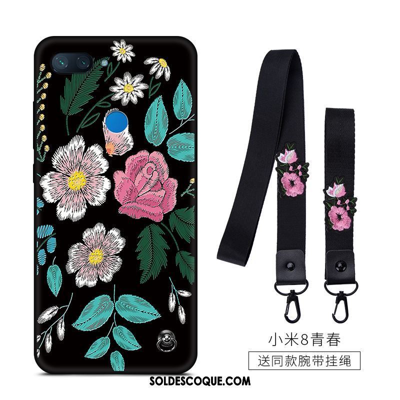 Coque Xiaomi Mi 8 Lite Amoureux Vintage Protection Délavé En Daim Frais Housse Pas Cher