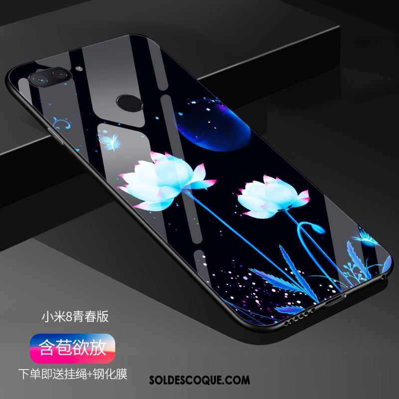 Coque Xiaomi Mi 8 Lite Créatif Bleu Étui Protection Petit En Ligne