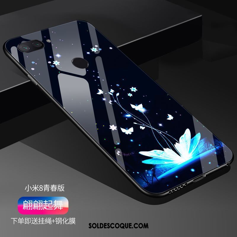 Coque Xiaomi Mi 8 Lite Créatif Bleu Étui Protection Petit En Ligne