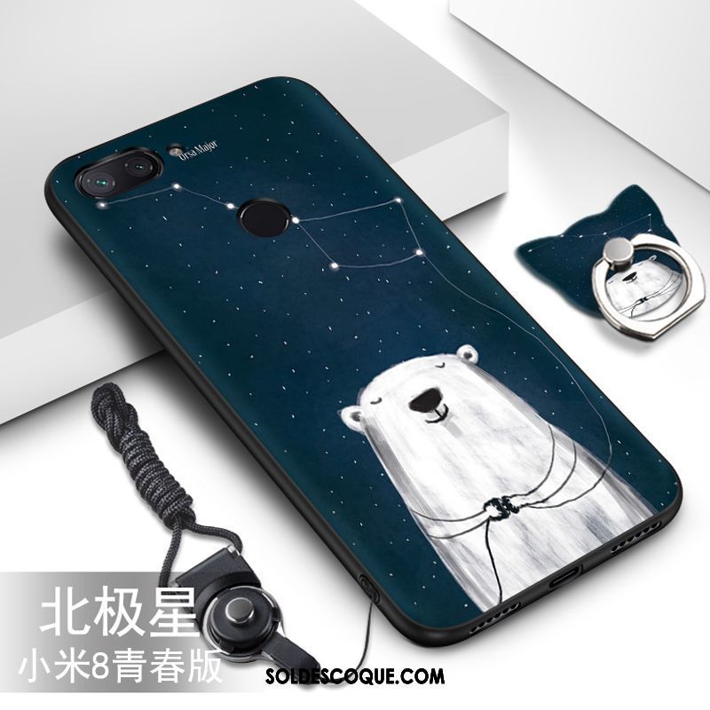 Coque Xiaomi Mi 8 Lite Fluide Doux Incassable Net Rouge Étui Silicone En Vente