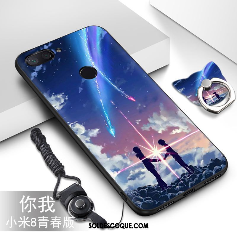 Coque Xiaomi Mi 8 Lite Fluide Doux Incassable Net Rouge Étui Silicone En Vente