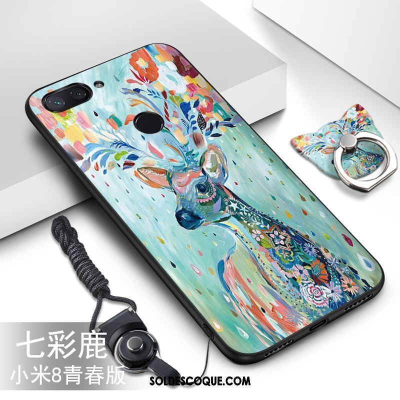 Coque Xiaomi Mi 8 Lite Fluide Doux Incassable Net Rouge Étui Silicone En Vente