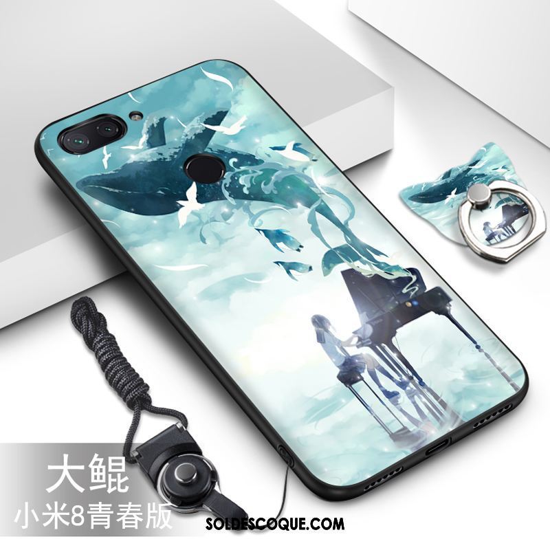 Coque Xiaomi Mi 8 Lite Fluide Doux Incassable Net Rouge Étui Silicone En Vente