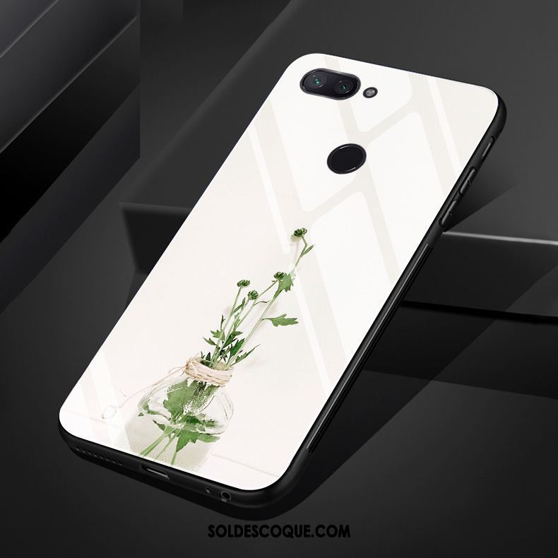 Coque Xiaomi Mi 8 Lite Frais Feuilles Blanc Bouddha Fluide Doux Soldes