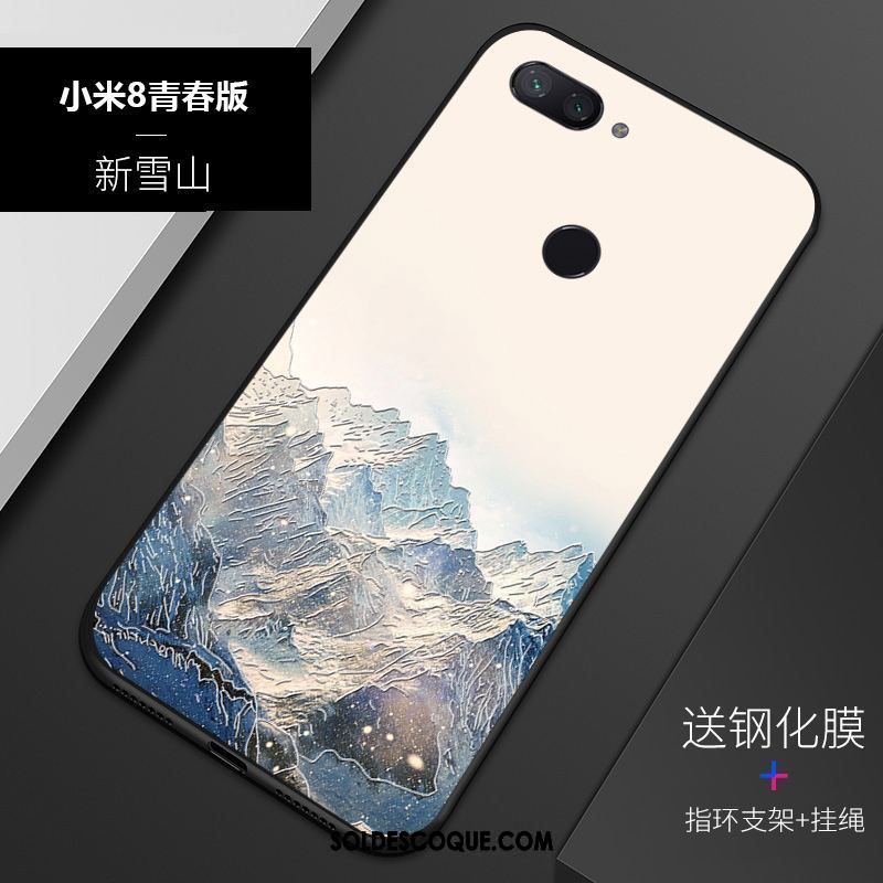 Coque Xiaomi Mi 8 Lite Gaufrage Délavé En Daim Personnalisé Silicone Étui France