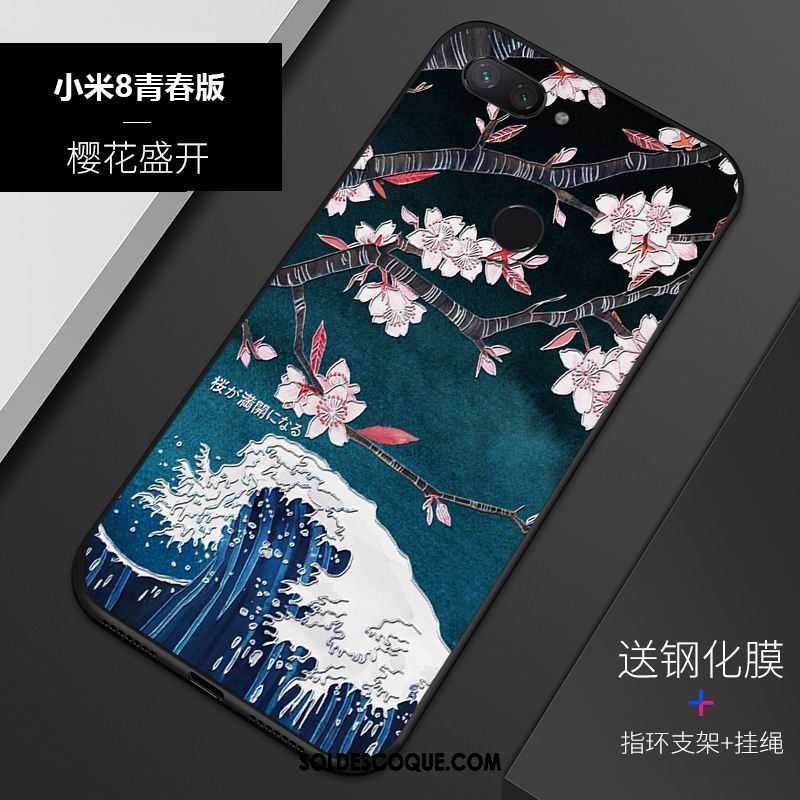 Coque Xiaomi Mi 8 Lite Gaufrage Délavé En Daim Personnalisé Silicone Étui France