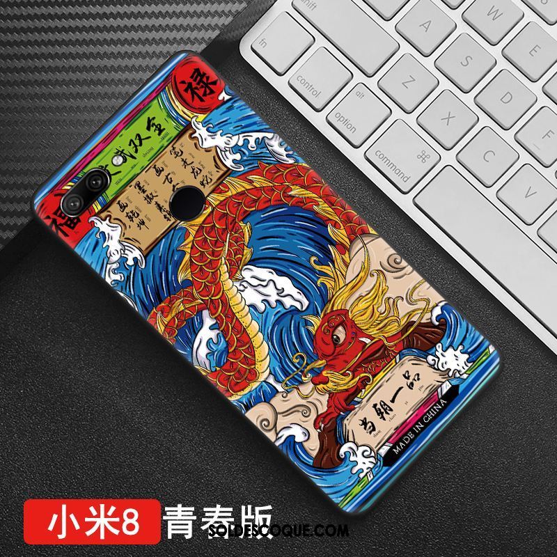 Coque Xiaomi Mi 8 Lite Jeunesse Modèle Dimensionnel Protection Style Chinois Pas Cher