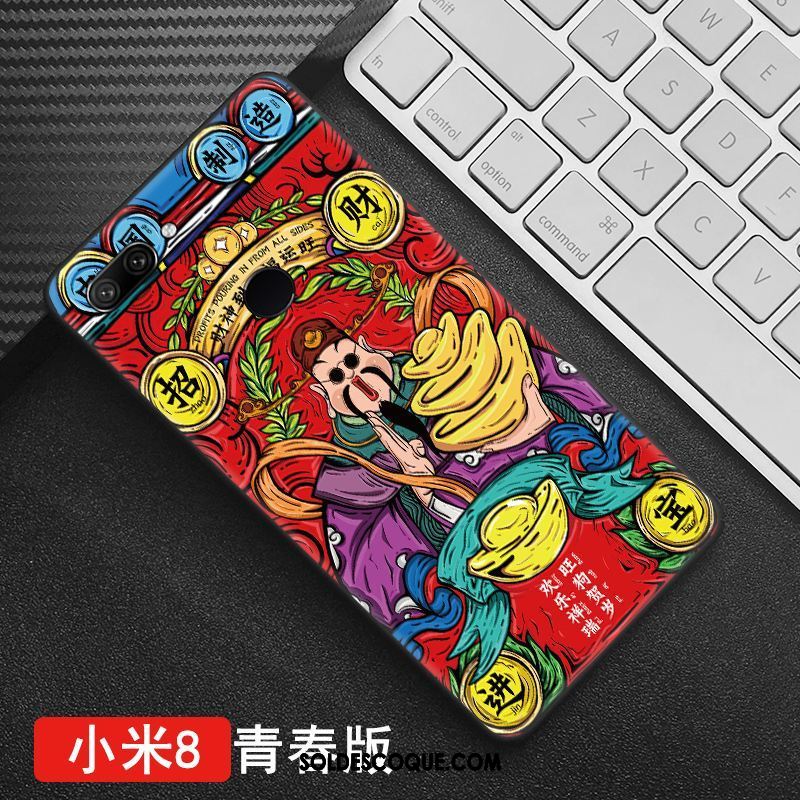 Coque Xiaomi Mi 8 Lite Jeunesse Modèle Dimensionnel Protection Style Chinois Pas Cher