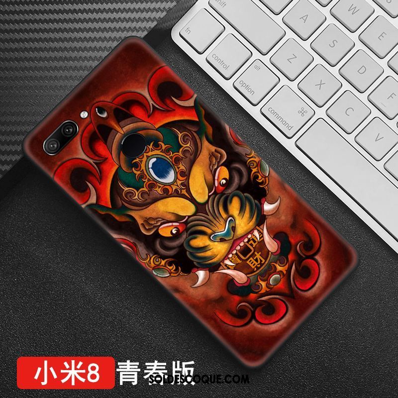 Coque Xiaomi Mi 8 Lite Jeunesse Modèle Dimensionnel Protection Style Chinois Pas Cher