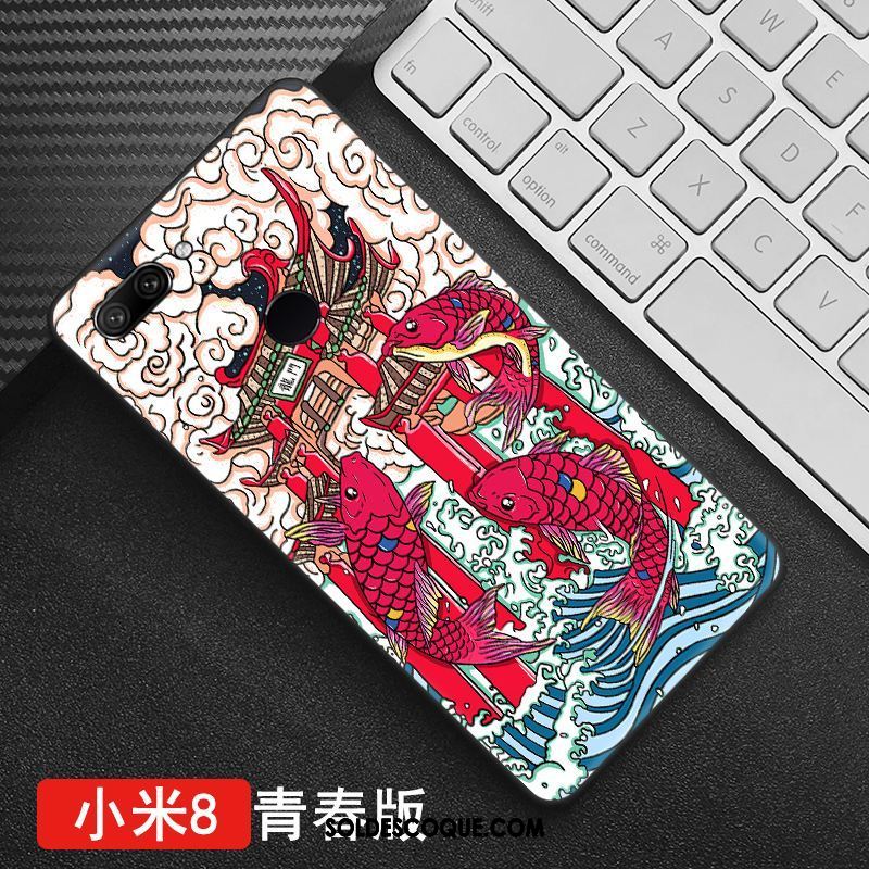 Coque Xiaomi Mi 8 Lite Jeunesse Modèle Dimensionnel Protection Style Chinois Pas Cher