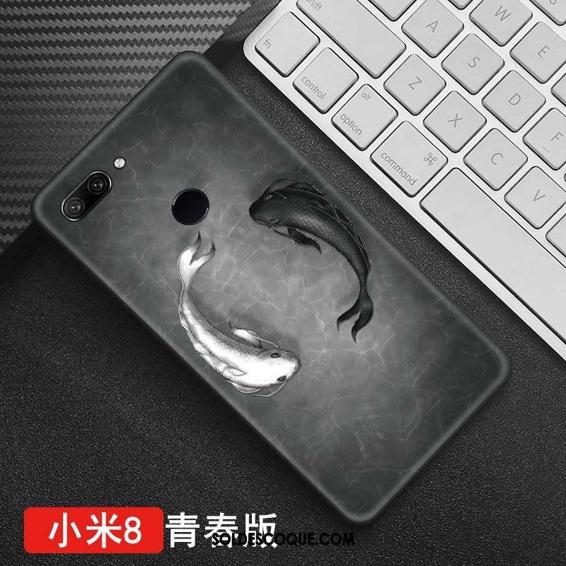 Coque Xiaomi Mi 8 Lite Jeunesse Modèle Dimensionnel Protection Style Chinois Pas Cher