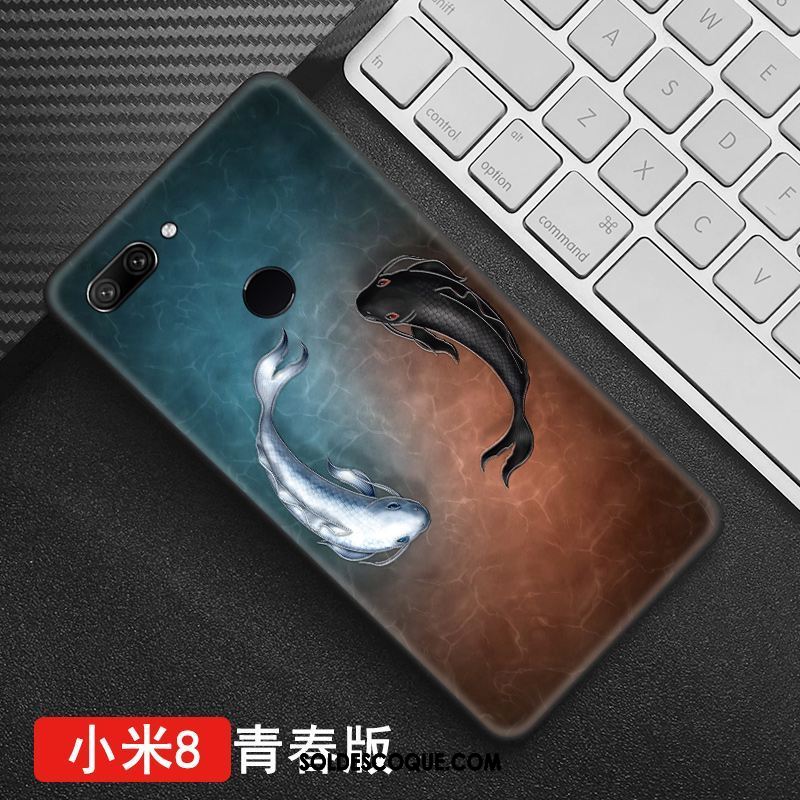 Coque Xiaomi Mi 8 Lite Jeunesse Modèle Dimensionnel Protection Style Chinois Pas Cher